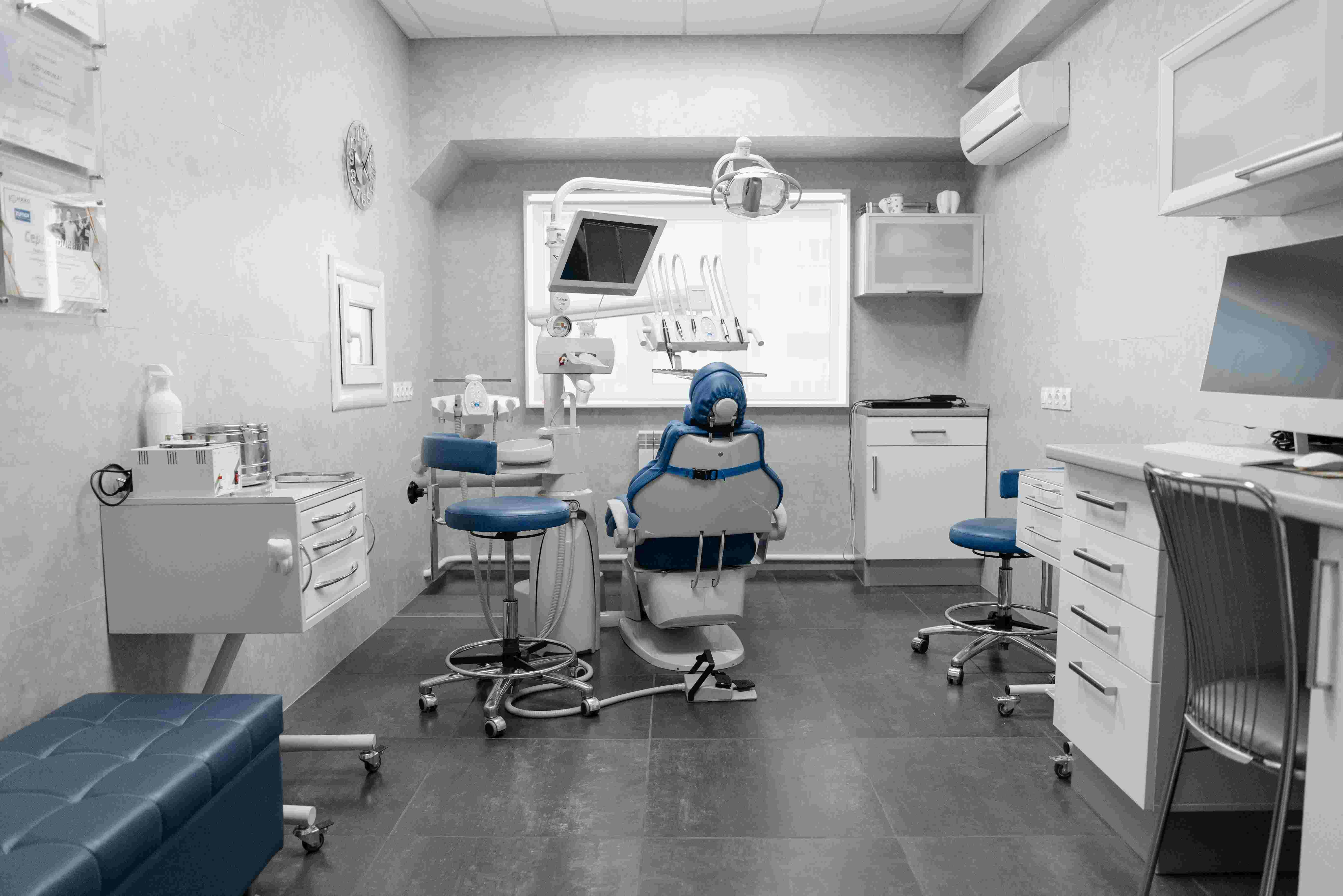 Clinic interior look showing modern dental equipment and comfortable patient area